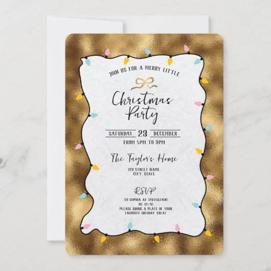 Glitter grillige hand getrokken boog kerstfeest kaart (Voorkant)