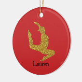 Glitter Gymnast Red Ornament (Links)