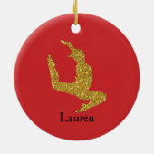 Glitter Gymnast Red Ornament (Achterkant)
