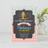 Glitter Gymnastic Invite Kaart (Staand voorkant)