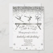 Glitter Gymnastic Kids Birthday Invitation (Devant)