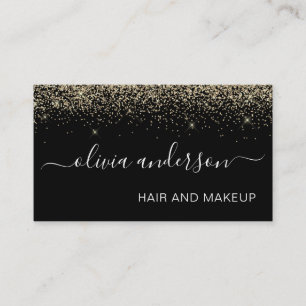 Glitter Hair Makeup Salon Gold en Black Visitekaartje