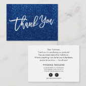 Glitter HAND LETTERED Bedankt voor uw aankoop Informatiekaartje (Voorkant / Achterkant)