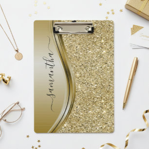 Glitter Handgeschreven naam Metal Monogram Klembord
