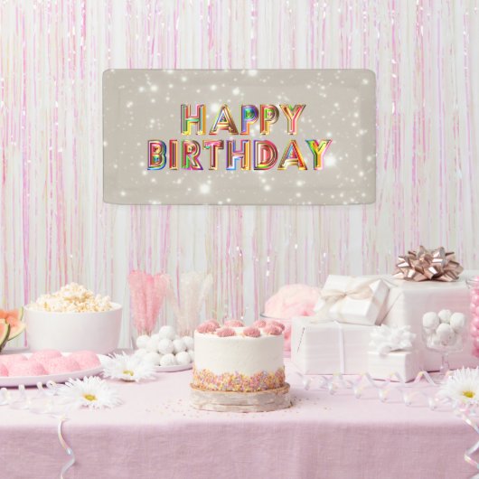Glitter Happy Birthday Spandoek (Feest)