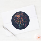 Glitter Happy New Year 2026 Ronde Sticker (Envelop)