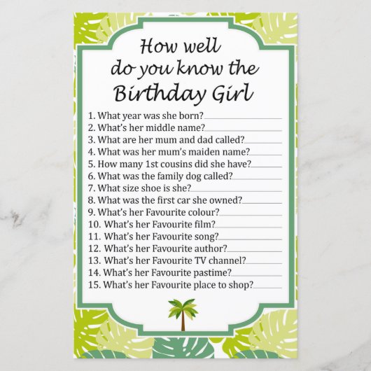 Glitter hart Hoe goed ken je de verjaardag? (Voorkant)