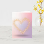 Glitter Hart Lege Kaart (Gele Bloem)