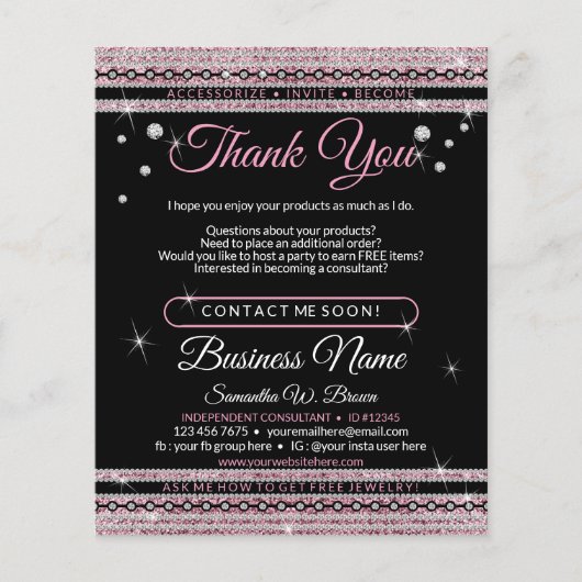 Glitter Hartelijk dank Flyer (Voorkant)