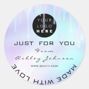 Glitter - Hartelijk dank Logo Holograaf gemaakt me Ronde Sticker