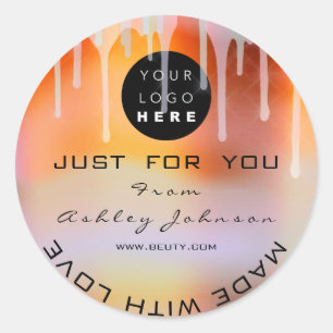 Glitter Hartelijk dank Logo Holografen Metaal Stri Ronde Sticker