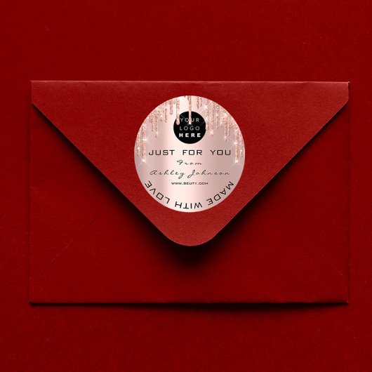 Glitter Hartelijk dank voor het Logo Gold dat met  Ronde Sticker