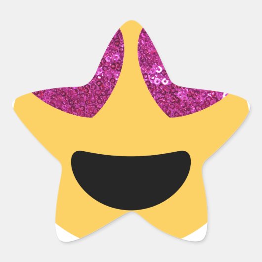 glitter hartoog emoji ster sticker (Voorkant)