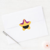 glitter hartoog emoji ster sticker (Envelop)