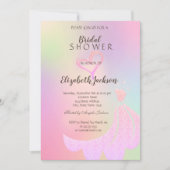 Glitter Heart, Dress Holographic Vrijgezellenfeest Kaart (Voorkant)