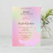 Glitter Heart, Dress Holographic Vrijgezellenfeest Kaart (Staand voorkant)