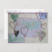 Glitter Heart Love collage Briefkaart (Voorkant / Achterkant)