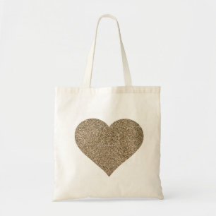 Glitter Heart Wedding Canvas tas