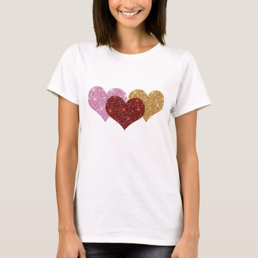 Glitter Hearts T Shirt (Voorkant)