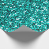 Glitter heldere turkooistextuur cadeaupapier (Hoek)