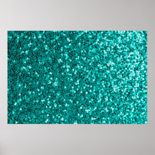 Glitter heldere turkooistextuur poster
