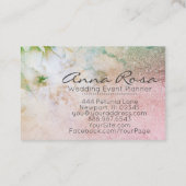 *~* Glitter Hemelse Waterverf Bloemen Turkoois Visitekaartje (Achterkant)