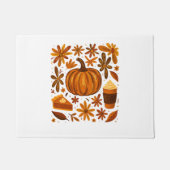 Glitter Herfst Bloemen Pompoen Dankzegging Deurmat (Voorkant)