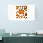 Glitter Herfst Bloemen Pompoen Dankzegging Spandoek (Beurs)