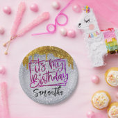 Glitter Het is mijn 18de verjaardag | 21e | 30e | Papieren Bordje (Feest)