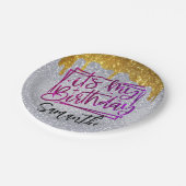 Glitter Het is mijn 18de verjaardag | 21e | 30e | Papieren Bordje (Gekanteld)