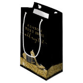 Glitter High Heels Black Gold Klein Cadeauzakje (Voorkant Gekanteld)