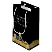 Glitter High Heels Black Gold Klein Cadeauzakje (Achterkant Gekanteld)