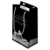 Glitter High Heels Black Silver Custom Klein Cadeauzakje (Voorkant Gekanteld)