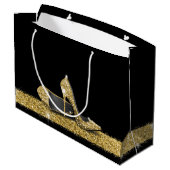 Glitter High Heels Gold Black, speciaal gepersonal Groot Cadeauzakje (Achterkant Gekanteld)
