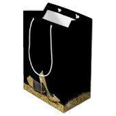 Glitter High Heels Gold Black, speciaal gepersonal Medium Cadeauzakje (Achterkant Gekanteld)