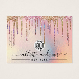 Glitter-holografische schijven Logo-racelet displa Visitekaartje