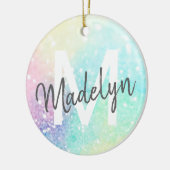  Glitter Holographic Iridescent Girly Keramisch Ornament (Links)