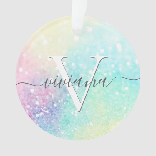 Glitter Holographic Iridescent Girly Ornament (voorkant)