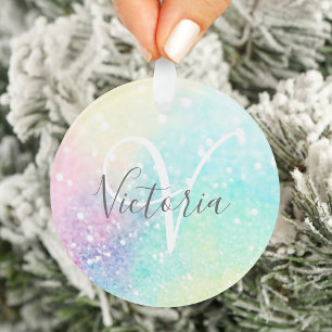Glitter Holographic Iridescent Girly Ornament