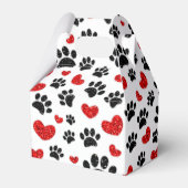 Glitter hond poot afdrukken en rode harten bedankdoosjes (Achterkant)