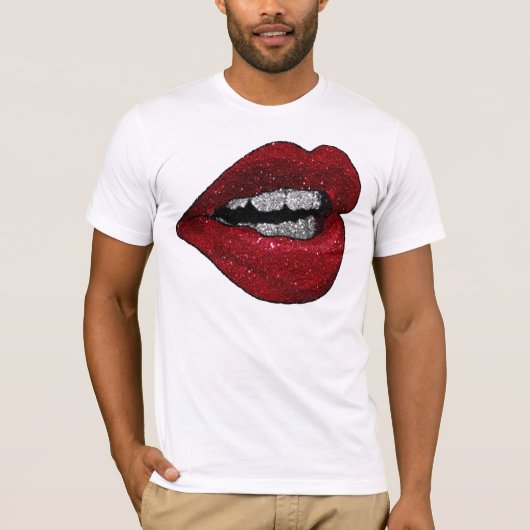 GLITTER HOT LIPS T-SHIRT (Voorkant)
