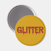 Glitter in bloedtypografie magneet (Voorkant / Achterkant)