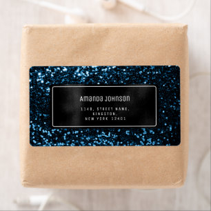 Glitter ingelijst Blauwe Marine RSVP Adres Boutiqu Etiket