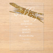 Glitter Ink Transparent Acrylic Invitation Acryl Uitnodigingen (Voorkant)