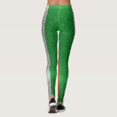 Glitter Italiaanse vlag Italië Bling Mode Stijlvol Leggings (Achterkant)