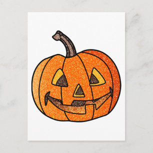 Glitter Jack O'Lantern Briefkaart