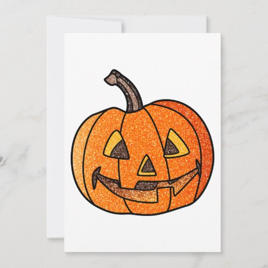 Glitter Jack O'Lantern Kaart (Voorkant)