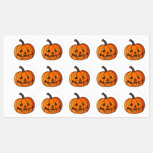 Glitter Jack O'Lantern Labels (Vel)