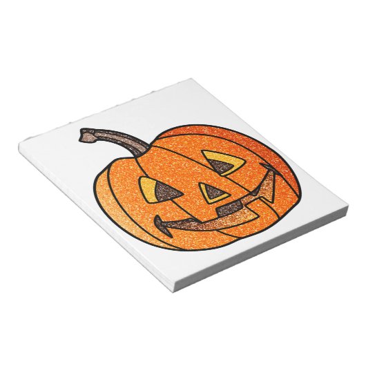 Glitter Jack O'Lantern Notitieblok (Schuin)