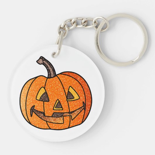 Glitter Jack O'Lantern Sleutelhanger (Achterkant)